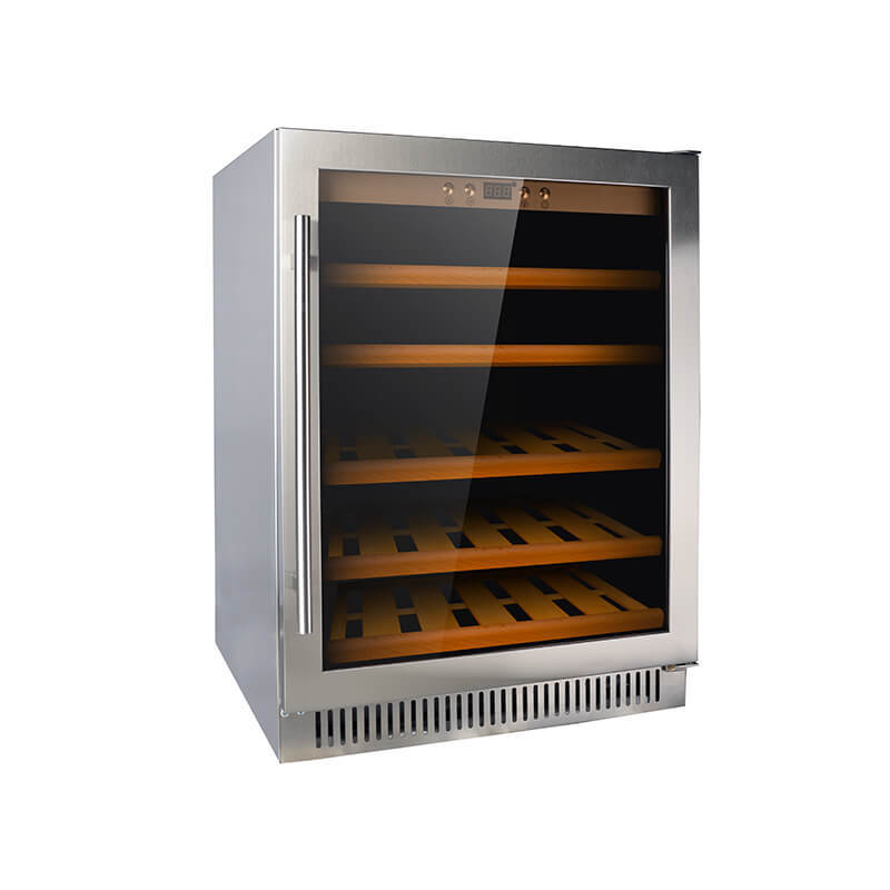 51 Bottles undercounter single zone stainless steel door compressor wine fridge