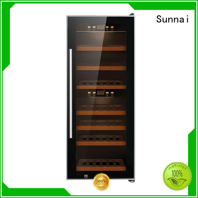 Sunnai black freestanding wine fridge dual home