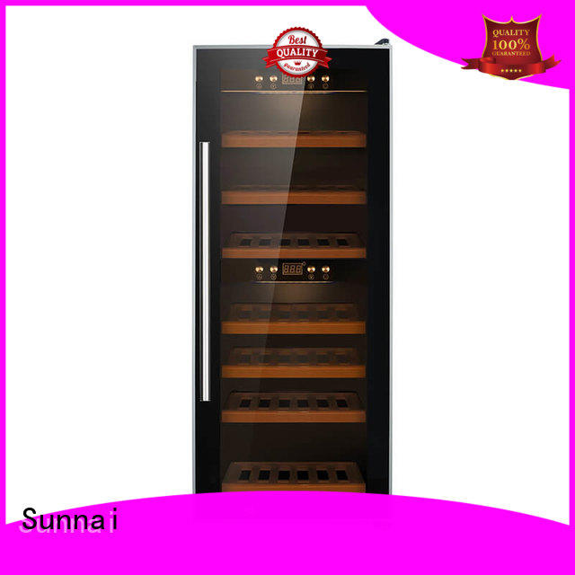 wine refrigerator dual zone freestanding refrigerator size double Sunnai Brand company