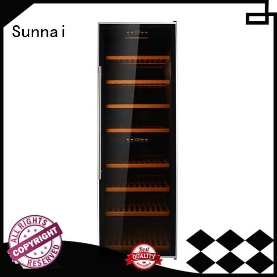 beech dual shelves Sunnai Brand freestanding wine cooler