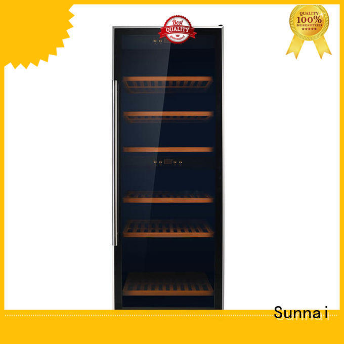 Sunnai black dual zone wine fridge refrigerator for work station