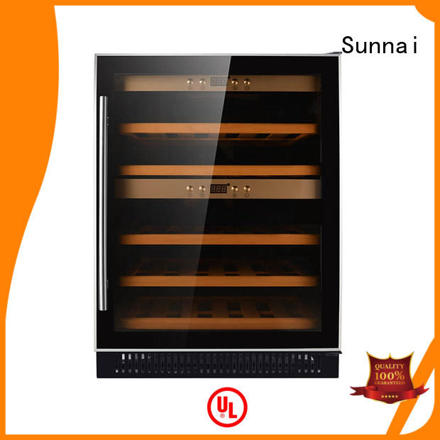 Sunnai silver under counter dual zone wine fridge wholesale for work station