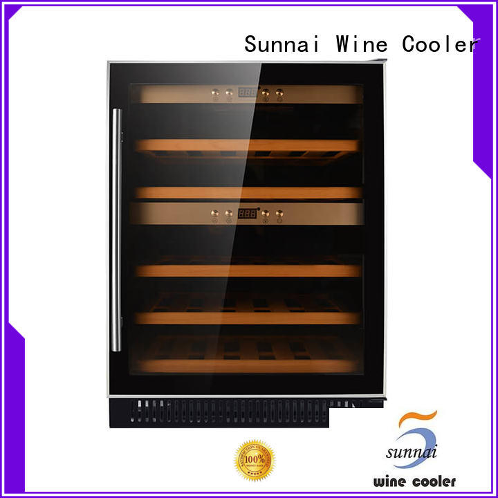 dual zone undercounter wine refrigerator steel station Sunnai