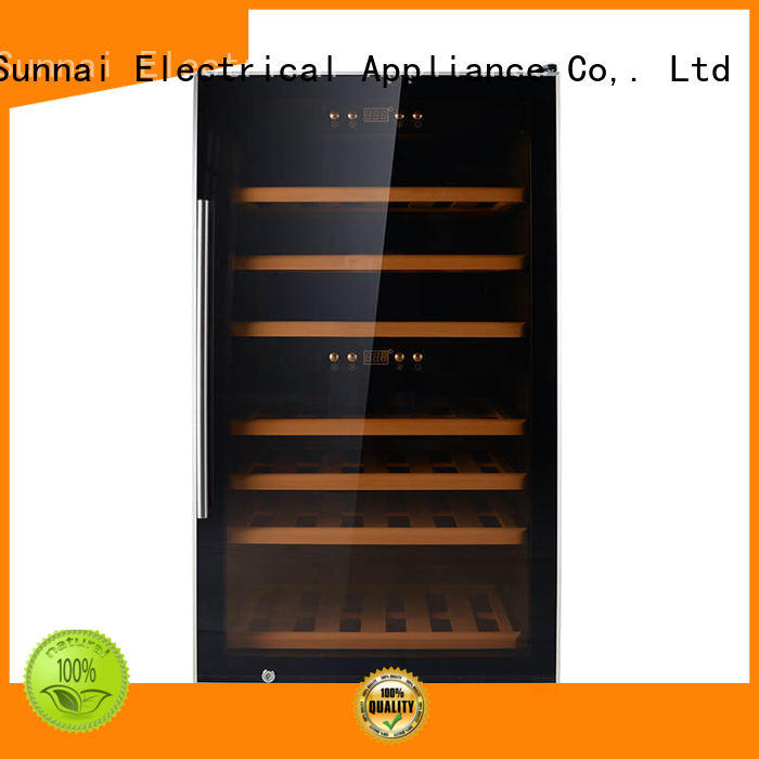 Sunnai black stainless steel door wine cooler manufacturer for shop